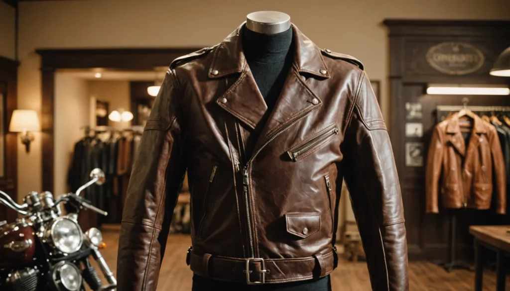 blouson moto cuir vintage homme