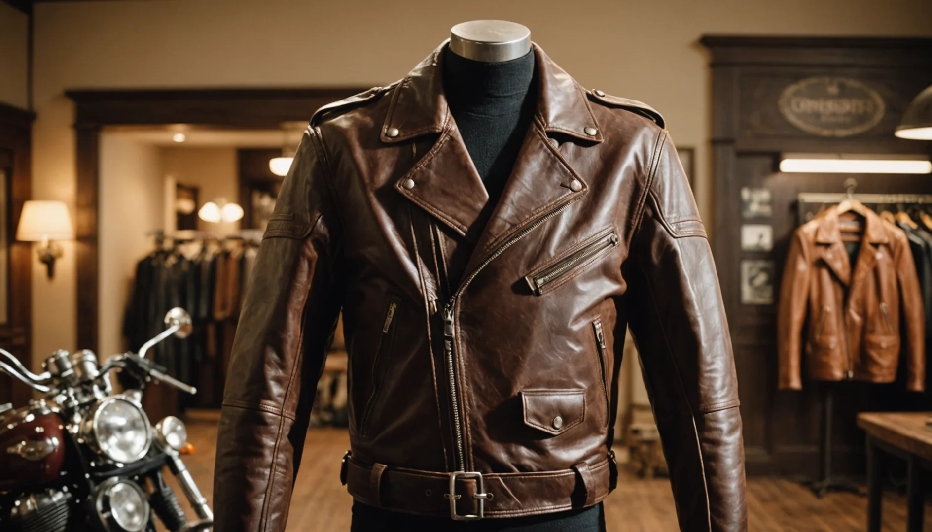 blouson moto cuir vintage homme